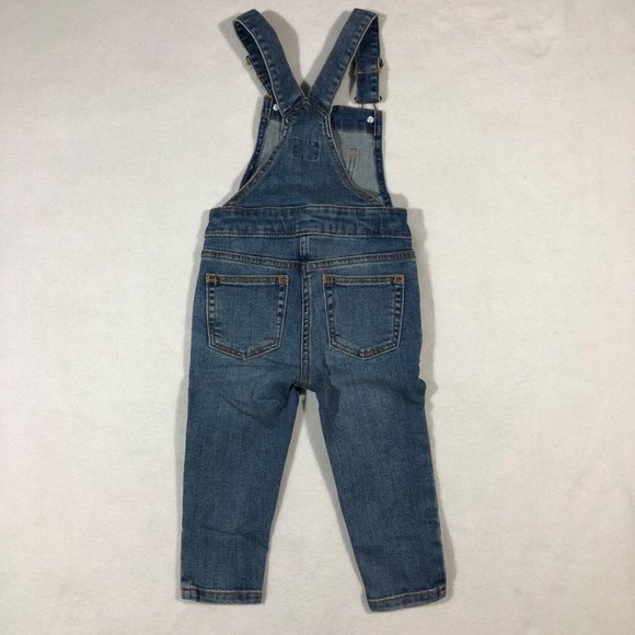 NEW J.Crew Crewcuts Girls Kids 2 Denim Jean Bib Overalls Blue #H6614 NWT $70 - Picture 4 of 9